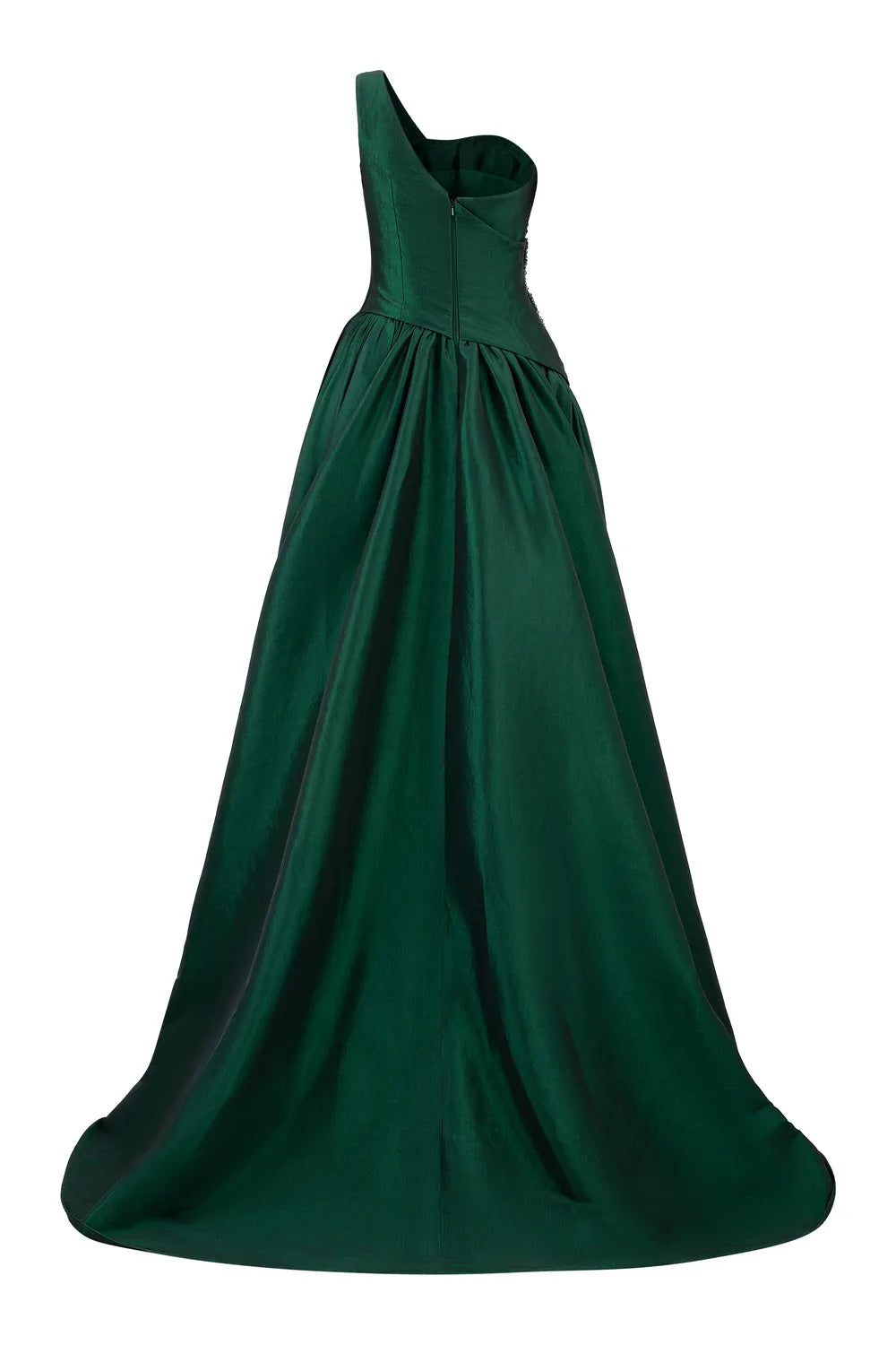 One Side Crystal Embellishment One Shoulder Dress